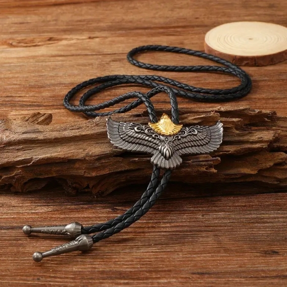 New eagle bolo tie. Silver available. Many other styles available. - Picture 4 of 4